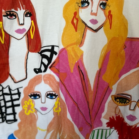 Zara Medium Graphic T-Shirt with Fashion Illustration - Picture 4 of 7